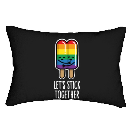Let's stick together funny gay couple popsicle Lumbar Pillows