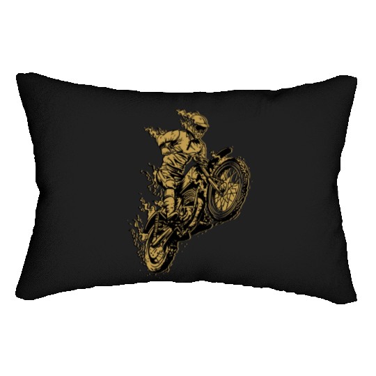 Motocross Dirt Bike Racing Motorcycle Retro Gift Lumbar Pillows