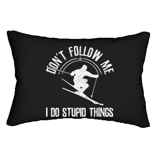 Funny Ski Quote Skiing Skier Gift Lumbar Pillows