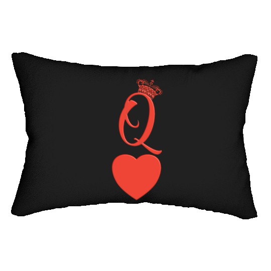 queen heart crown queen of hearts playing card Lumbar Pillows