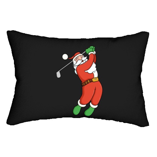 Santa Claus Golfing Christmas Design Lumbar Pillows