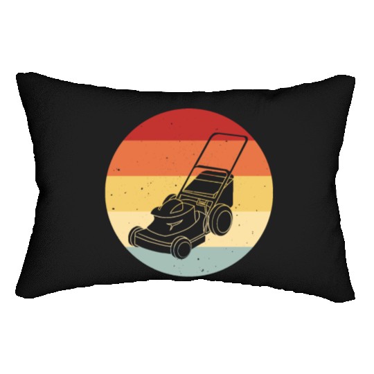 Lawn Mowing Lawn Mower Vintage Retro Lumbar Pillows