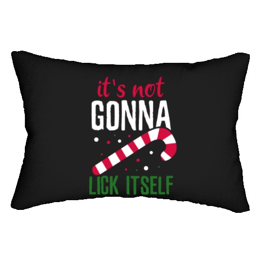 Funny candy cane christmas market humor Lumbar Pillows