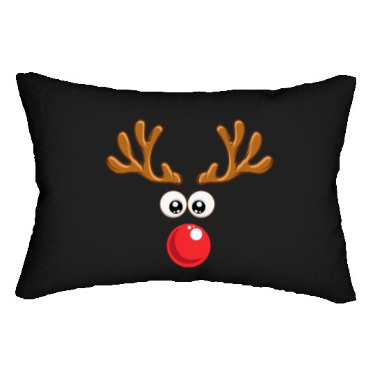 Christmas Rudolph reindeer winter nature gift Lumbar Pillows