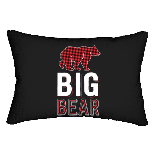 Big Bear Kids Red Buffalo Plaid Matching Family Lumbar Pillows