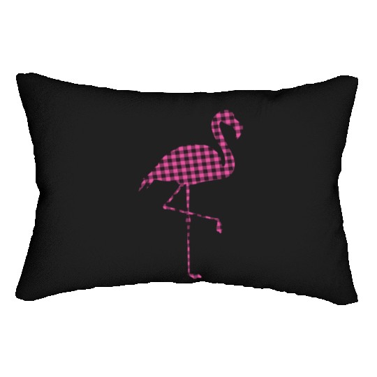 Pink Buffalo Plaid Flamingo Christmas Family Lumbar Pillows