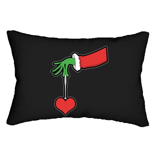 Christmas Heart winter snow family love present Lumbar Pillows