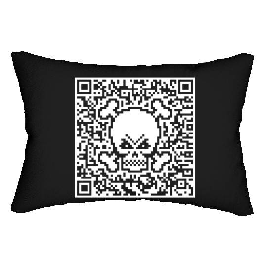 Skull And Crossbones (Quick Response Code / NEG) Lumbar Pillows