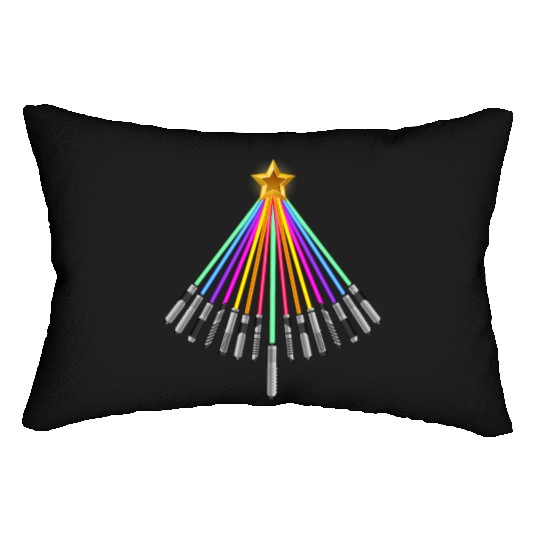 Lightsaber Christmas Tree Lumbar Pillows