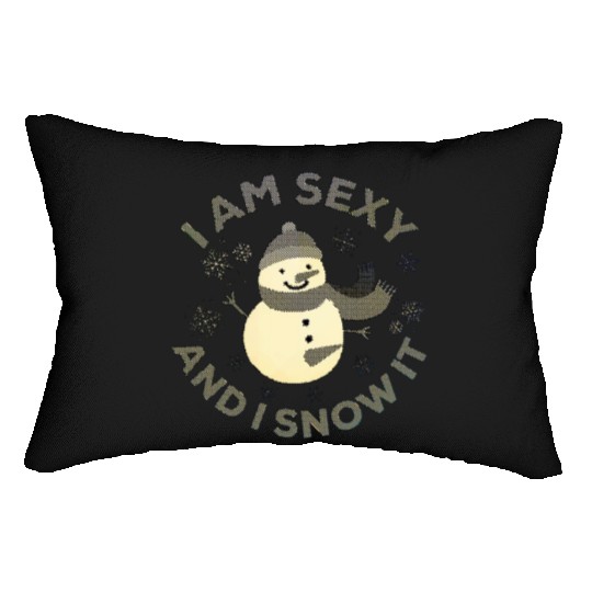 Funny Sexy Snowman Slogan christmas Lumbar Pillows