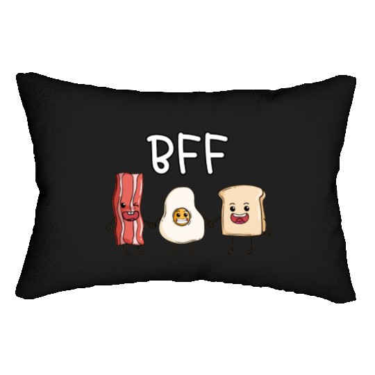 Fried egg bacon and toast best friends forever Lumbar Pillows