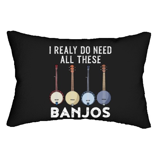 Bluegrass Banjo Lumbar Pillows Country Music Banjo Gift