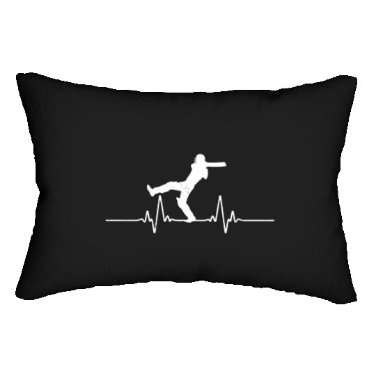 Heart Beat Cricket Cricket Player Gift Idea Lumbar Pillows