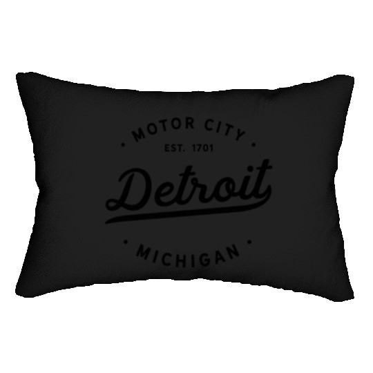 Detroit Michigan Motor City Classic Vintage Retro Lumbar Pillows