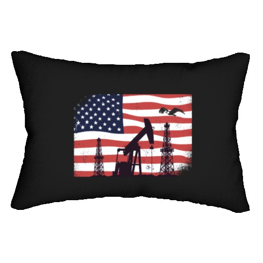 Oil Rig Worker Pump USA American Gas Oilfield Lumbar Pillows