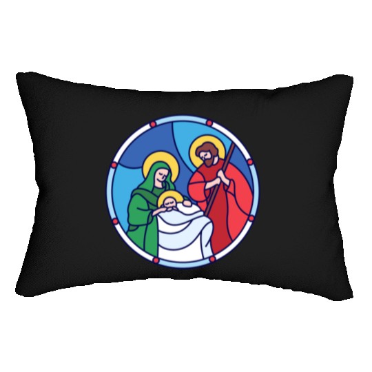 Josef Maria Jesus Jesus birth Bethlehem Christmas Lumbar Pillows