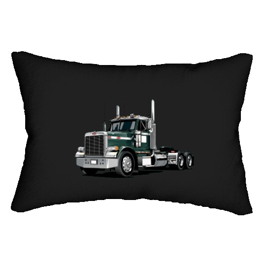 Green Semi Truck Lumbar Pillows