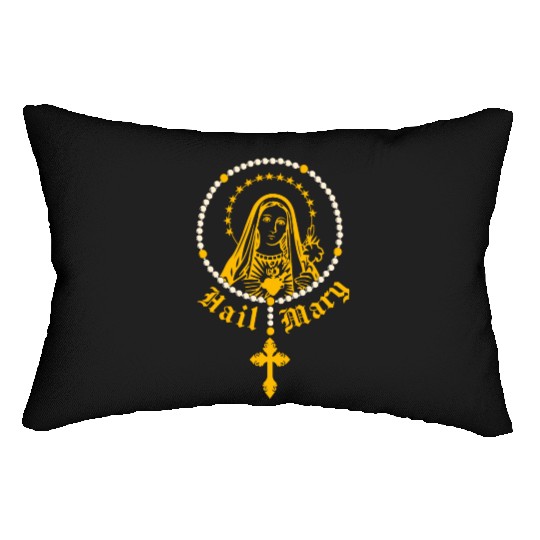 Hail Mary Rosary Prayer Catholic Religion Church Lumbar Pillows