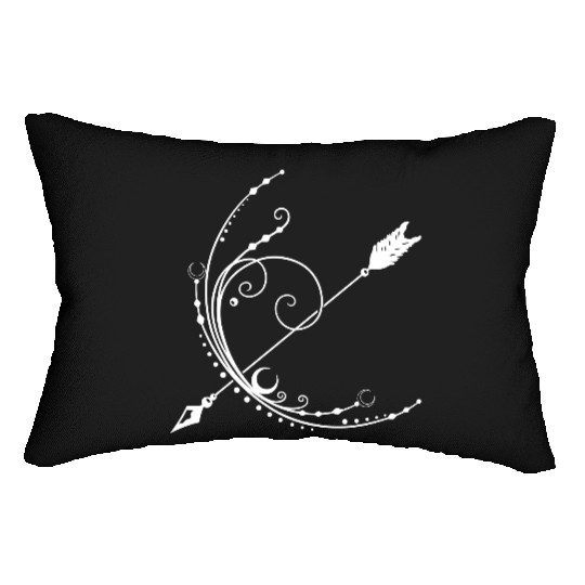 Bow and arrow moon crescent Lumbar Pillows