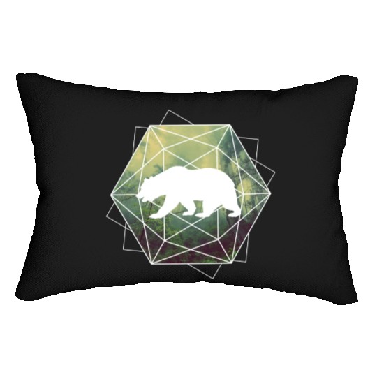 bear nature forest geometry gift Lumbar Pillows