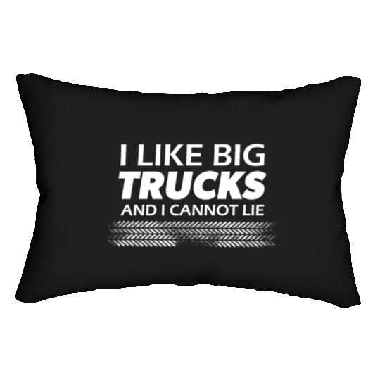 I like big monster trucks l Tire tracks Lumbar Pillows