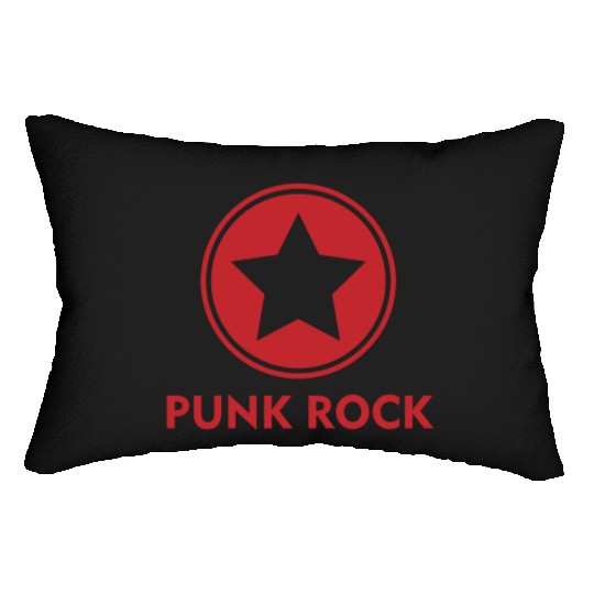 Punk rock Lumbar Pillows star punk anarchy