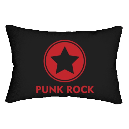 Punk rock Lumbar Pillows star punk anarchy
