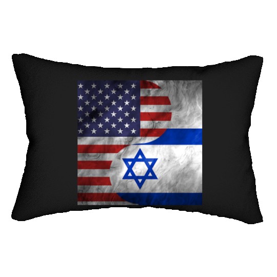 USA Israel Dual Yin Yang Flag Lumbar Pillows
