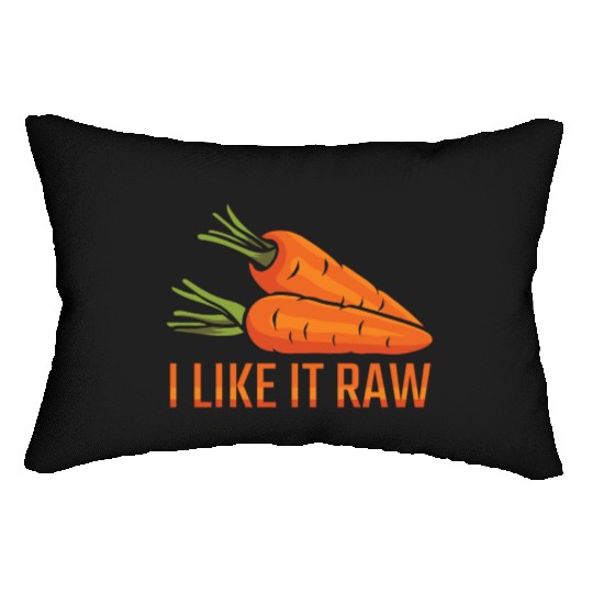 Funny Veggie Foodie Vegetarian Carrot Raw Food Lumbar Pillows