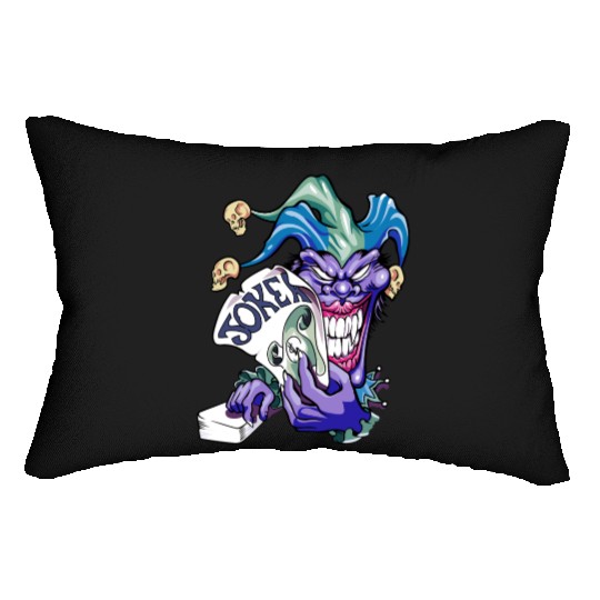 Joker with cards Lumbar Pillows