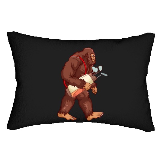 Bigfoot Sasquatch Golf player gift Lumbar Pillows