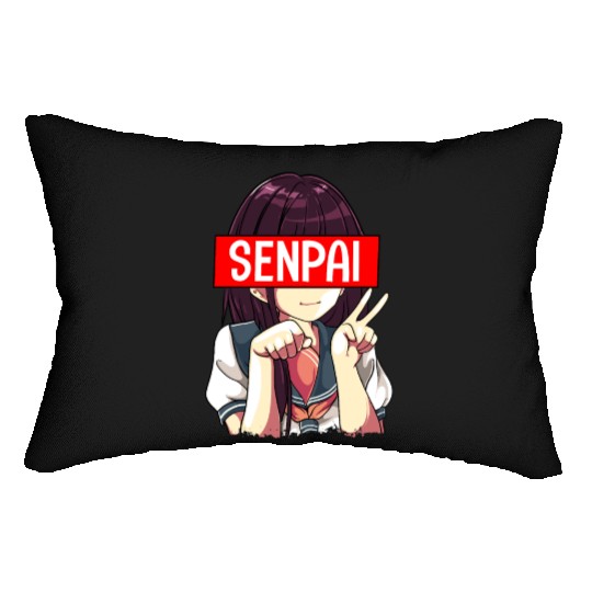 Senpai Anime Girl Japanese Cute Manga Kawaii Lumbar Pillows