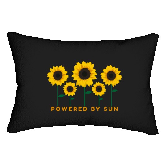 Sunflower Powered By Sun Summer Gift Idea Lumbar Pillows