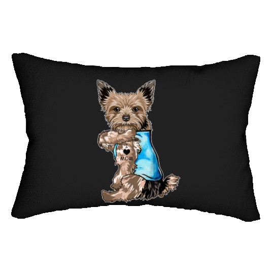 Yorkie Dog Tattoo I Love Mom Mothers Day Gifts T S Lumbar Pillows