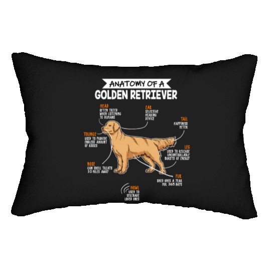 Anatomy Of A Golden Retriever Funny Dog Owner Gift Lumbar Pillows