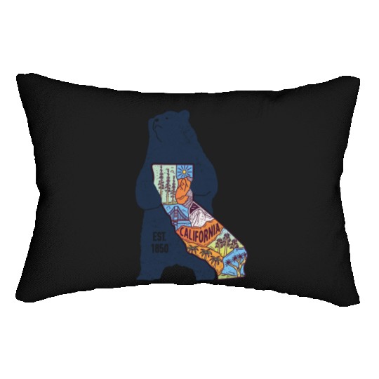 Vintage California Bear EST 1850 Lumbar Pillows