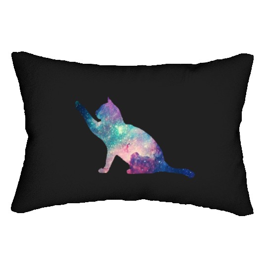 galaxy cat for cats lovers Lumbar Pillows