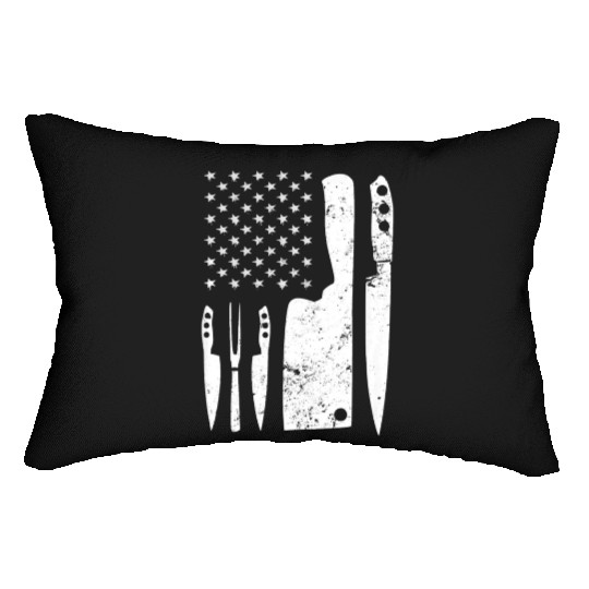 Chef Knife - Patriotic Easter US Flag Lumbar Pillows