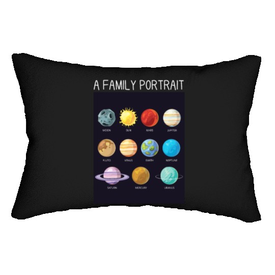 Outer Space Nerd Solar System Planets Sun Moon Lumbar Pillows