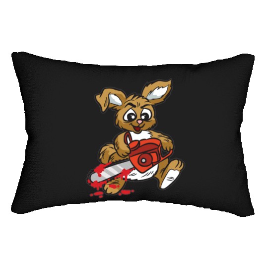 BAD BUNNY WITH CHAINSAW Lumbar Pillows