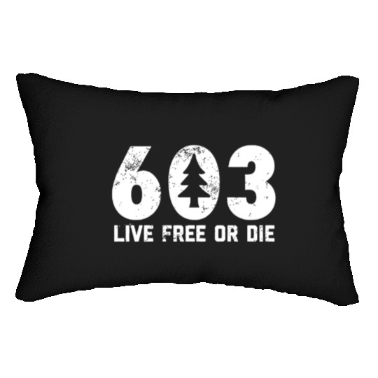 Live Free or Die 603 tree New Hampshire Lumbar Pillows
