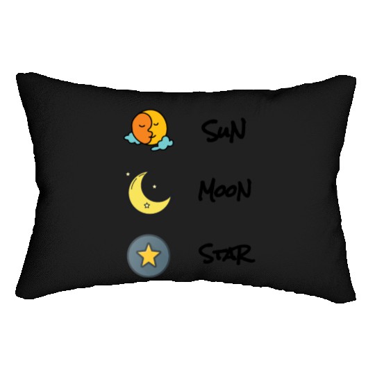 sun moon and star Lumbar Pillows