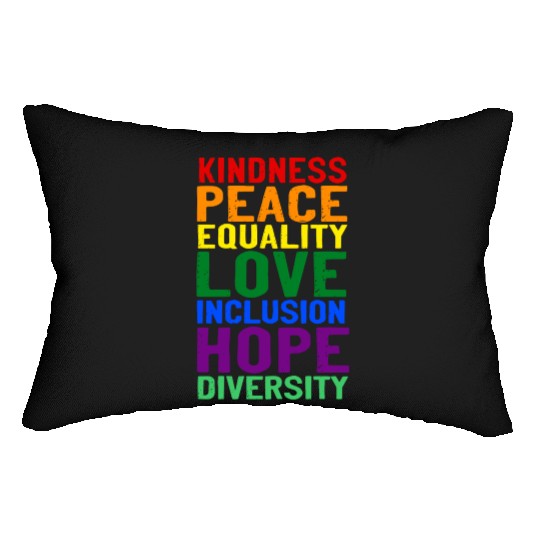 Kindness peace equality love inclusion hope divers Lumbar Pillows