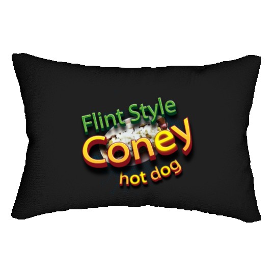 flint style coney hot dog Lumbar Pillows