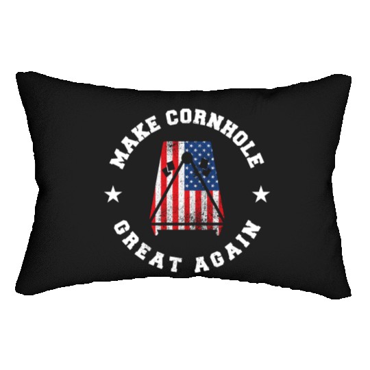 Make Cornhole Great Again Funny USA Gift Lumbar Pillows