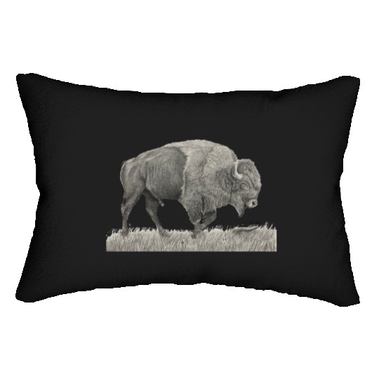 Buffalo Drawing Lumbar Pillows