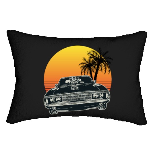 Muscle Car Sunset Lumbar Pillows