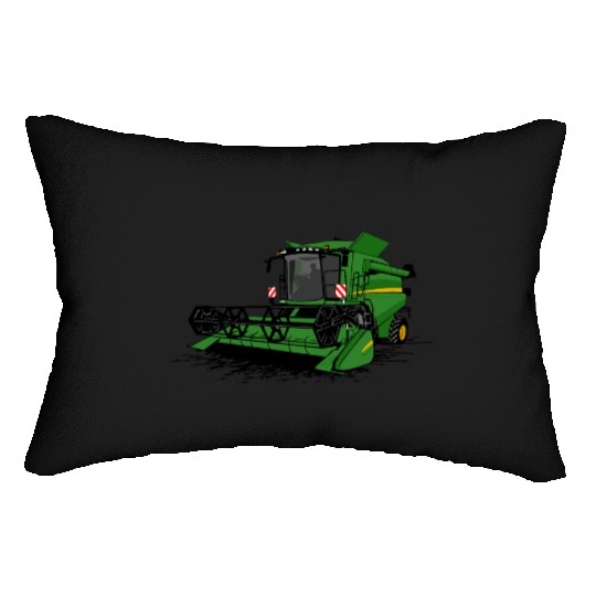 combine harvesters - farmer - agriculture - farm Lumbar Pillows