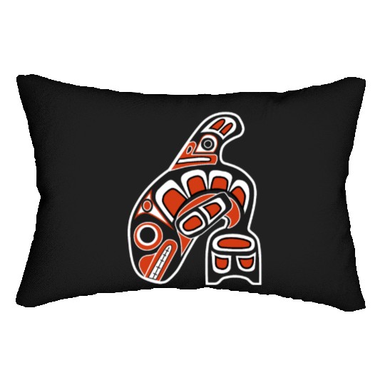 Orca Whale Indian Totem Tribal Haida Style Art Lumbar Pillows