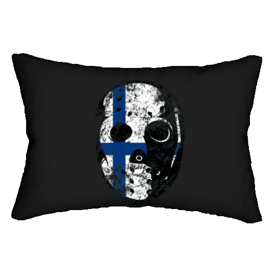 Old School Goalie Mask-Finland Lumbar Pillows